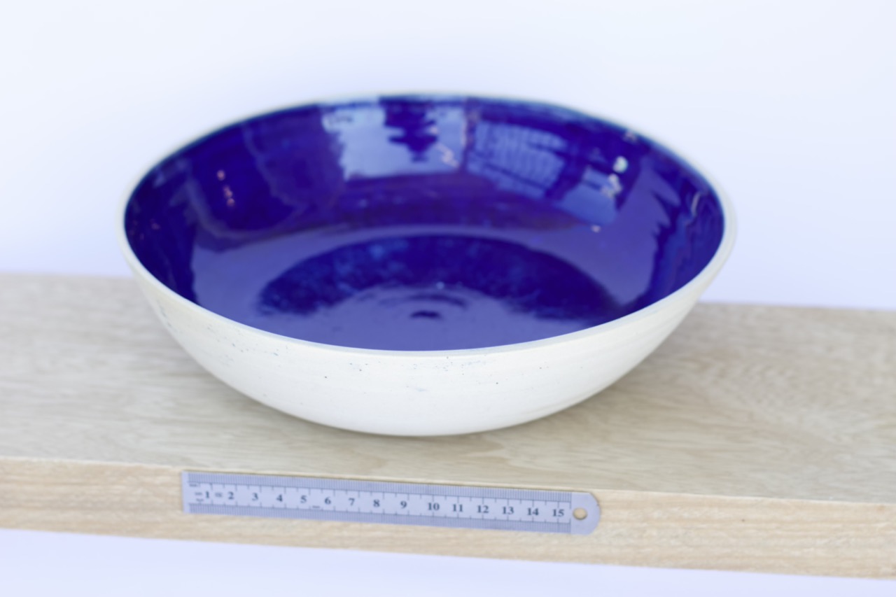 Cobalt White Bowl Wide